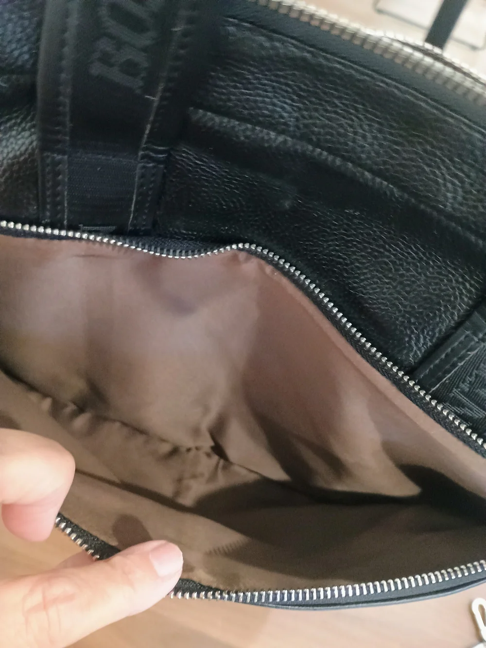 NWOT Bostanten Black Leather Laptop Bag -